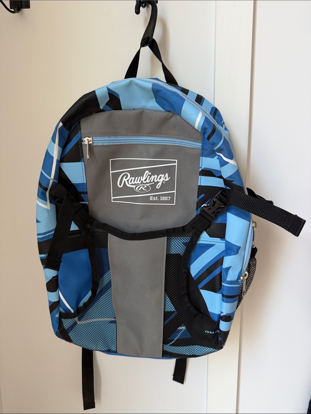 Rawlings Blue & Gray Patterned Youth Baseball Backpack